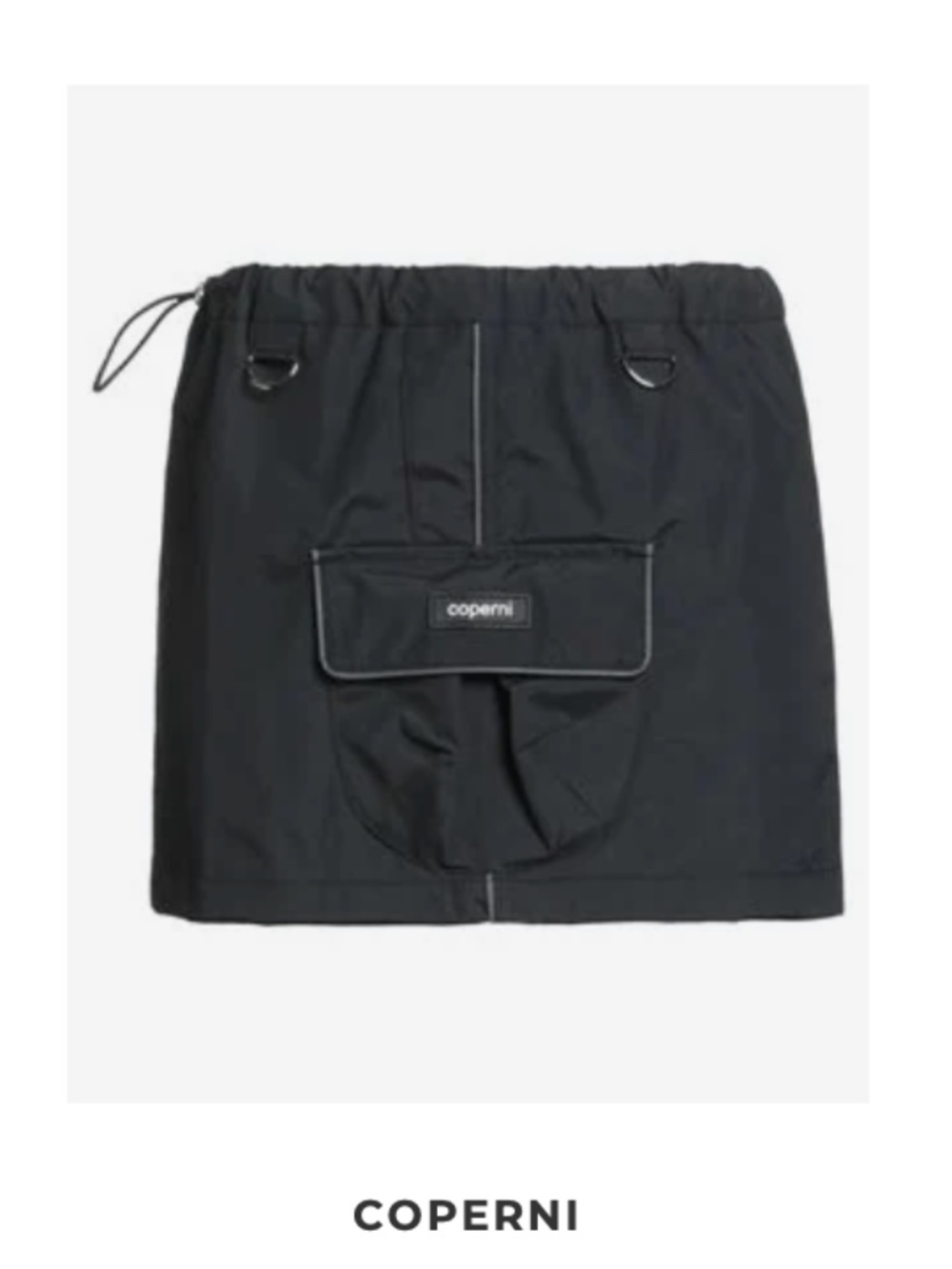 black cargo mini skirt from Coperni